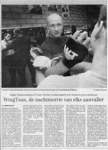 25. Oktober 1997, De Twentsche Courant Tubantia Enschede und Hengelo Artikel - Wing Tsun, der Albtraum jedes Angreifers